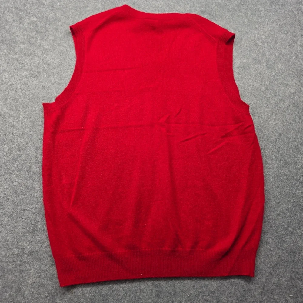 Jos. A. Bank Red 100% Cashmere V-Neck Sweater Vest Mens Medium